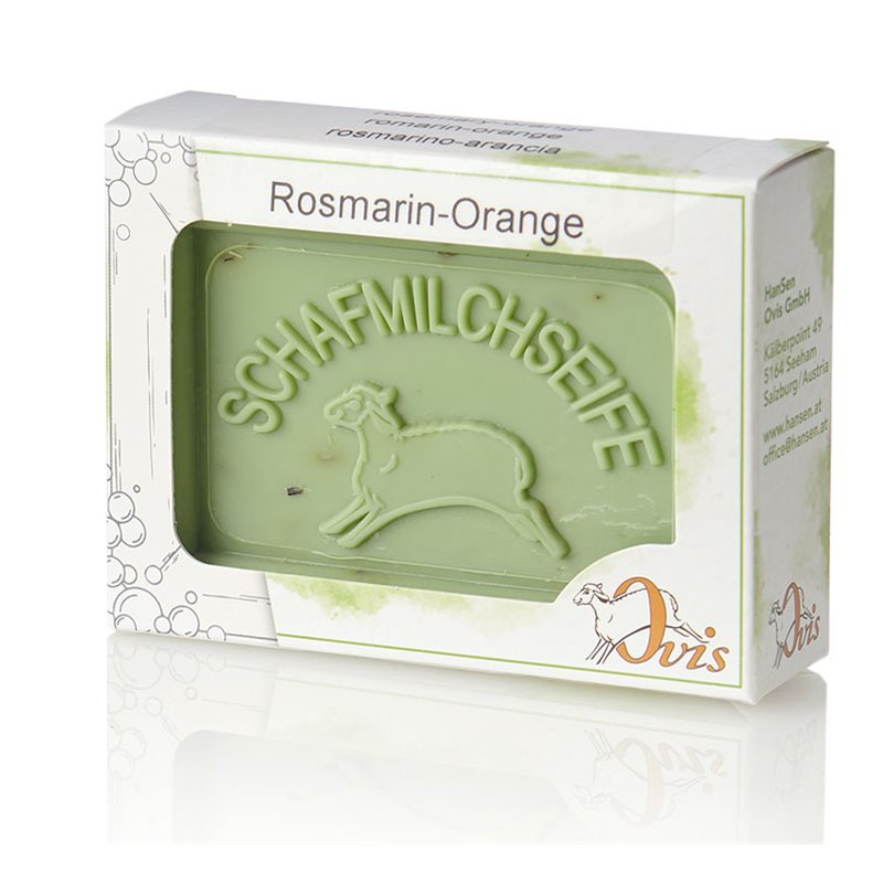 Ovis Seife "Schafsmilch - Rosmarin-Orange" 100g in Einzelverpackung